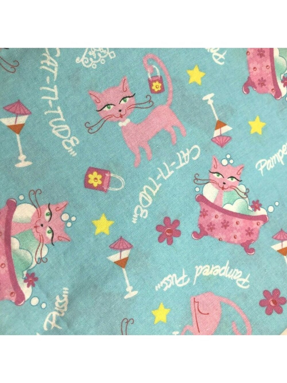 CAT-I-TUDE Pampered Puss Cat Kitty Cosmopolitan Bubble Bath Princess Kitty 1 Yd